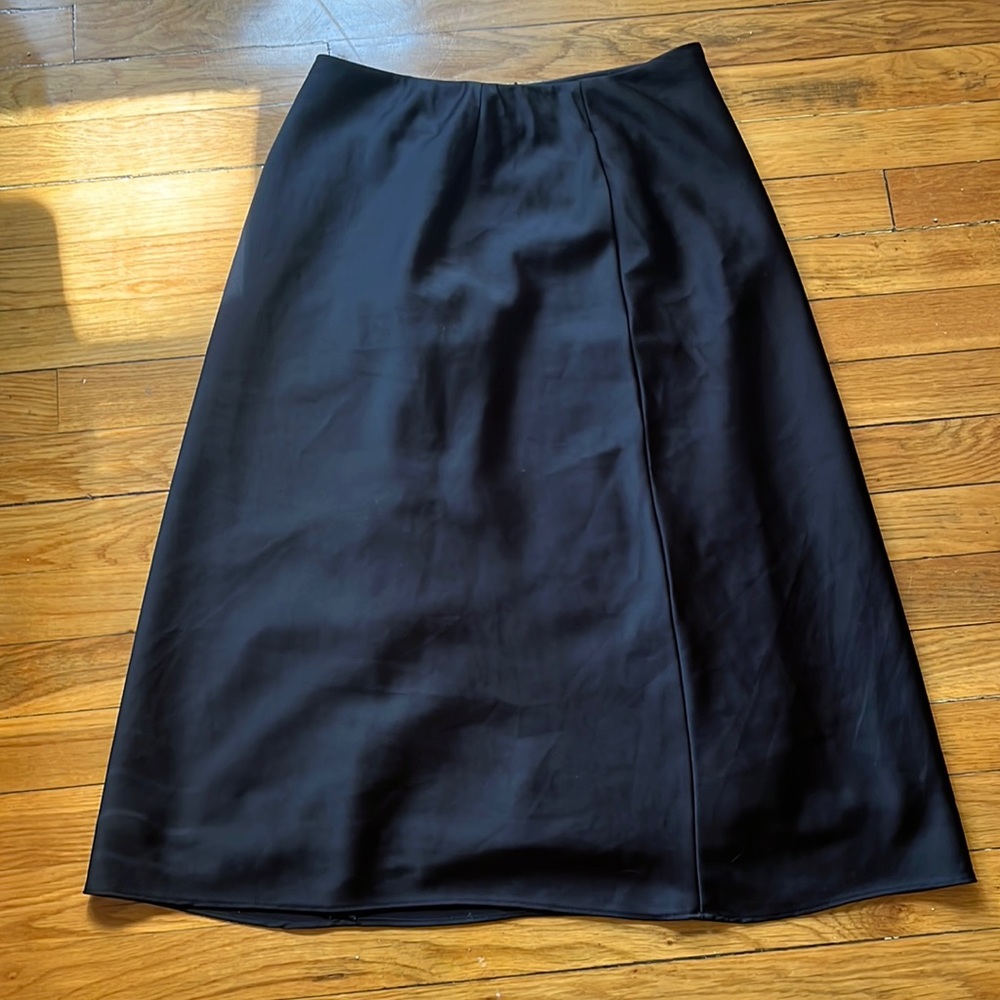 Viral Uniqlo Midi Silk Slip Skirt in Black | Great Condition